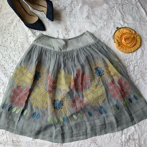 Silk Blue Tassel Skirt